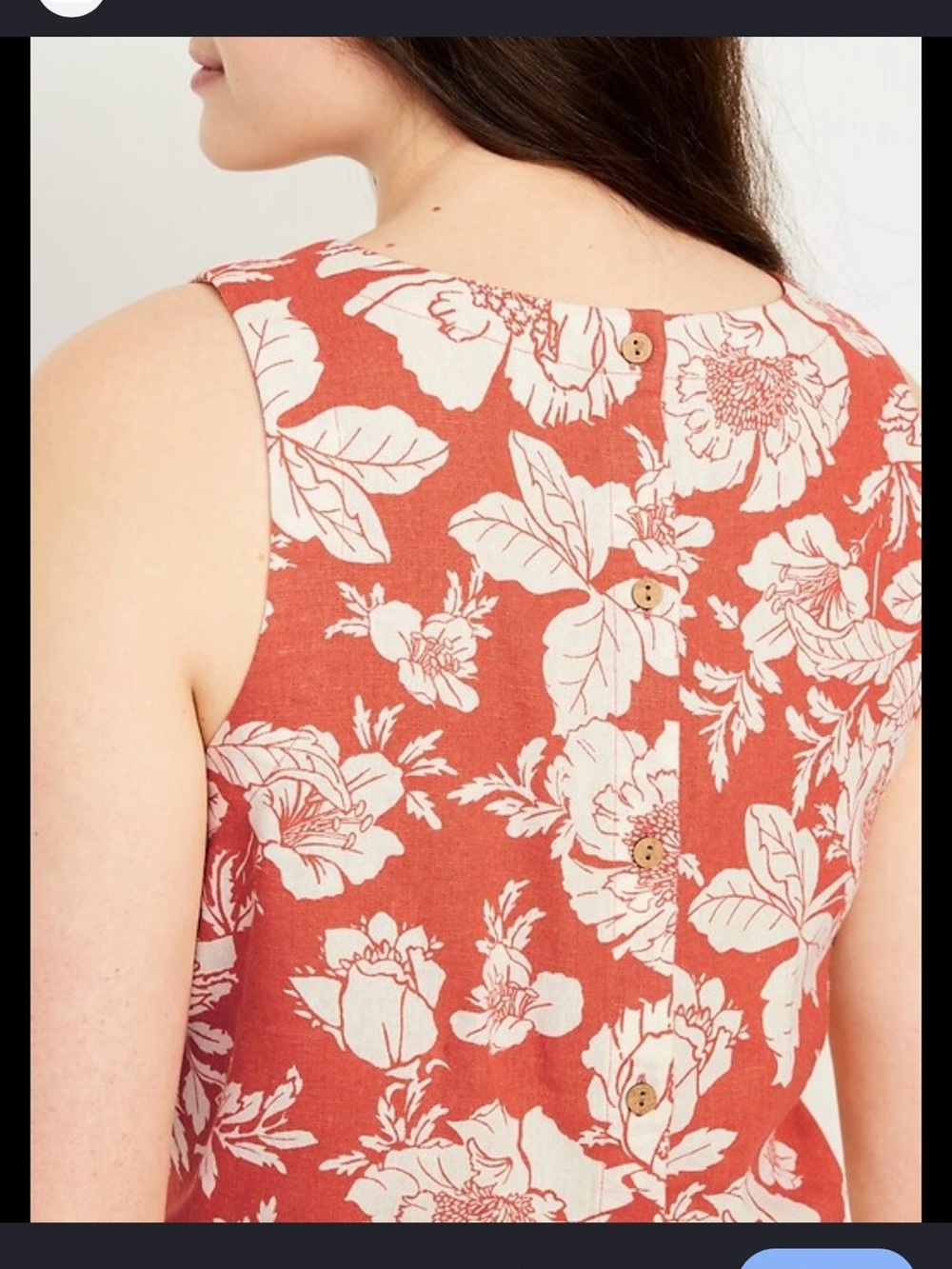 Old Navy Coral and Cream Floral Crop Top